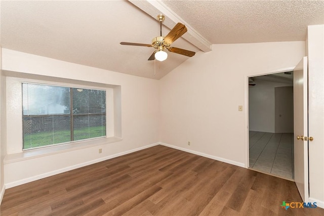 5111 Anacacho St, San Antonio, TX 78217 - spare room featuring wood finished floors, ceiling fan, a textured ceiling, and baseboards