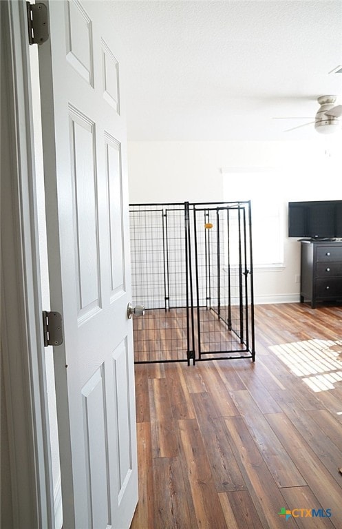 corridor featuring hardwood / wood-style flooring