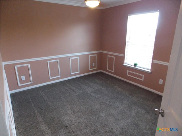 513 Pumpkin Dr, Temple, TX 76502 - spare room with dark colored carpet and ornamental molding