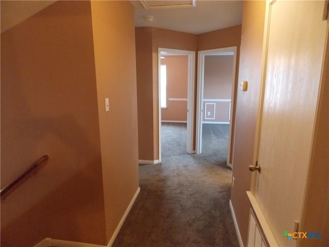 513 Pumpkin Dr, Temple, TX 76502 - hallway with dark colored carpet and baseboards