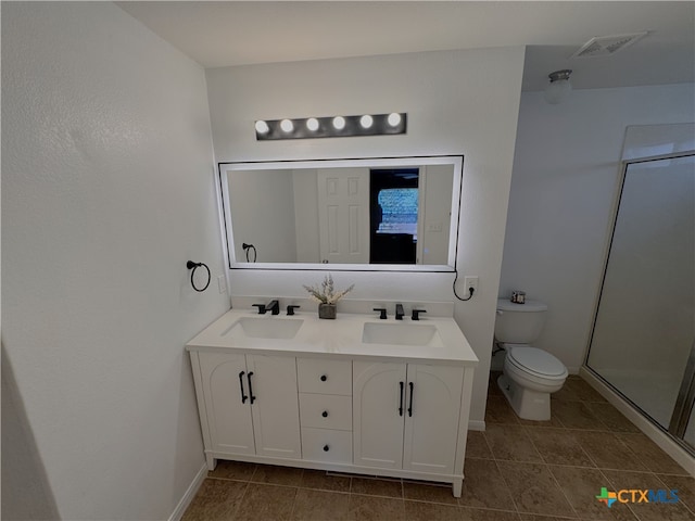 513 Pumpkin Dr, Temple, TX 76502 - bathroom with double vanity, tile patterned flooring, and a stall shower
