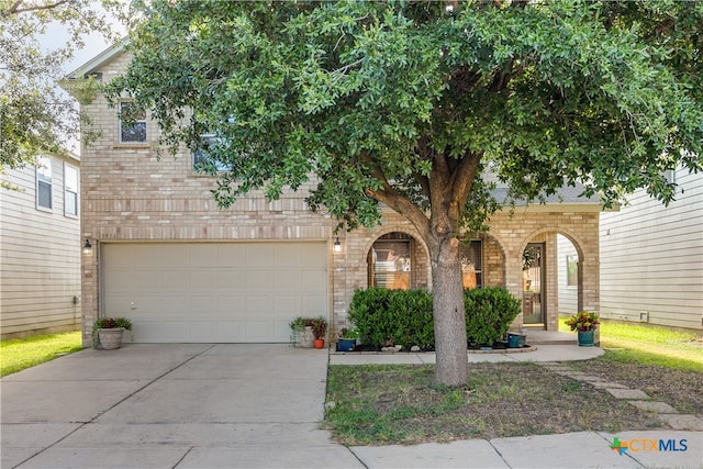 view of front of house with a garage