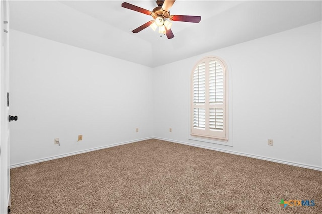 1010 Woodland Bend Cir, Salado, TX 76571 - carpeted empty room featuring ceiling fan and vaulted ceiling