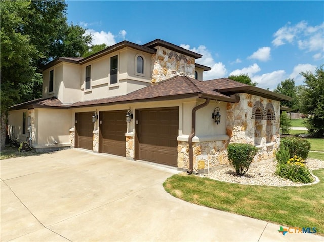 1010 Woodland Bend Cir, Salado, TX 76571 - prairie-style home with stone siding and stucco siding