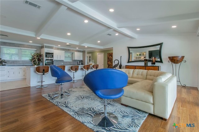 522 Woodland Point Rd, Belton, TX 76513 - living area with recessed lighting, light wood-style flooring, and visible vents