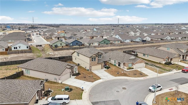 aerial view featuring a residential view