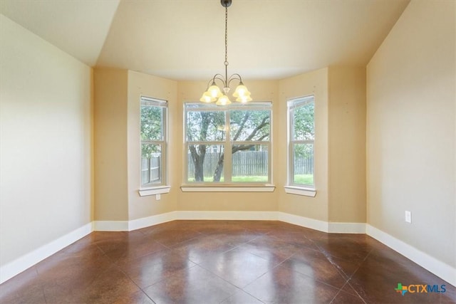 703 Cosper Creek Dr, Killeen, TX 76542 - unfurnished dining area with a chandelier and baseboards