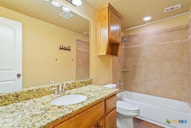 703 Cosper Creek Dr, Killeen, TX 76542 - full bathroom with vanity, tub / shower combination, and recessed lighting