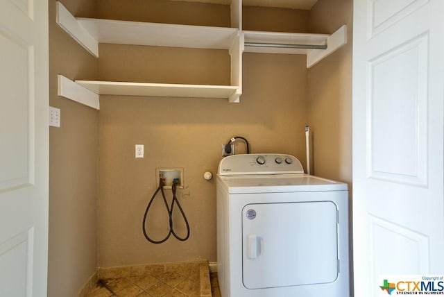 3037 Rustler, Canyon Lake, TX 78133 - laundry area featuring washer / dryer and baseboards