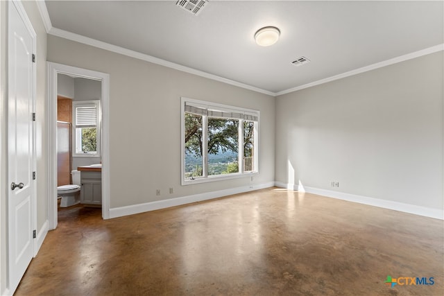 spare room with ornamental molding