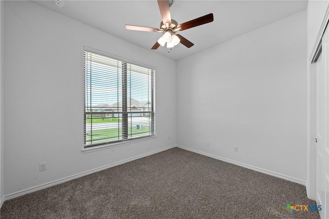 7912 Emery Oaks Dr, Temple, TX 76502 - carpeted empty room with baseboards and a ceiling fan