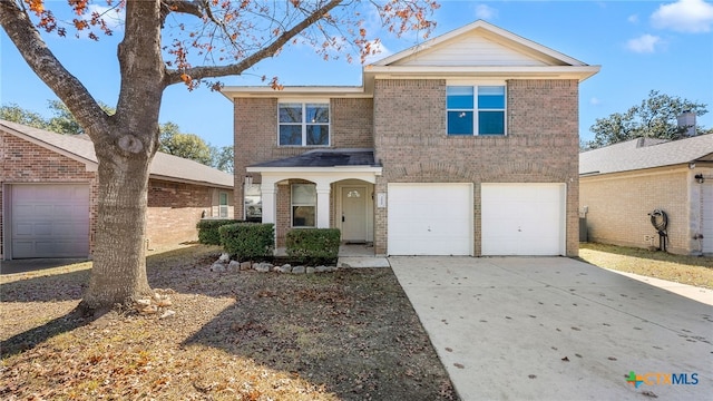 view of property featuring a garage