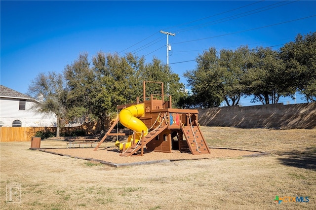 view of playground with fence