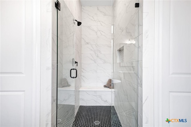 bathroom featuring walk in shower