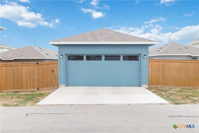 view of garage