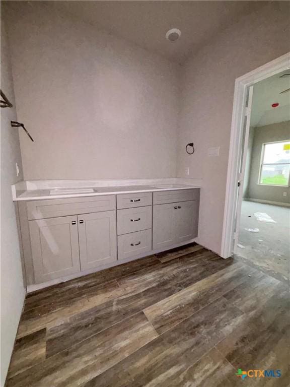 bathroom with wood finished floors