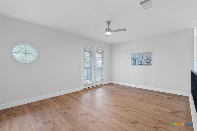 2534 Duval Dr, New Braunfels, TX 78130 - unfurnished room featuring plenty of natural light, ceiling fan, and light wood-type flooring
