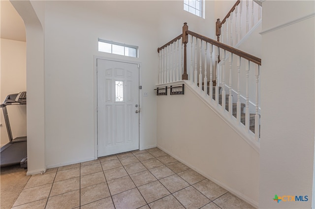 view of tiled foyer entrance