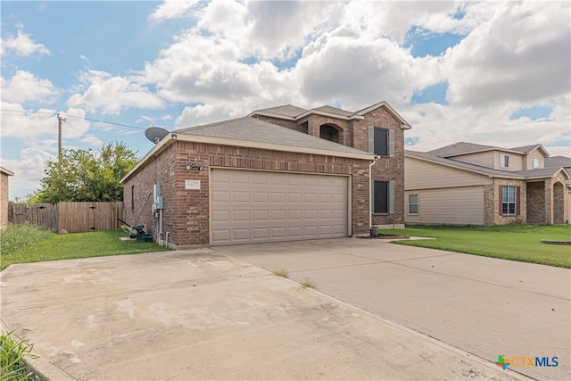 view of front of property featuring a front lawn