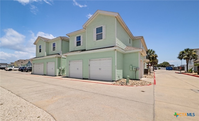 exterior space featuring a garage