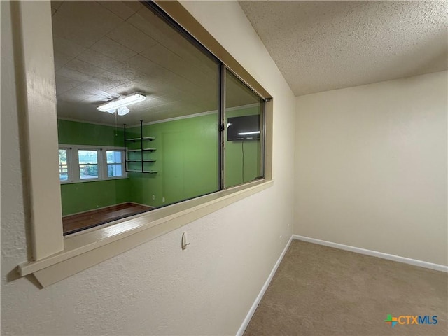 1001 Brookhollow Dr, Port Lavaca, TX 77979 - hallway with carpet flooring and a textured ceiling
