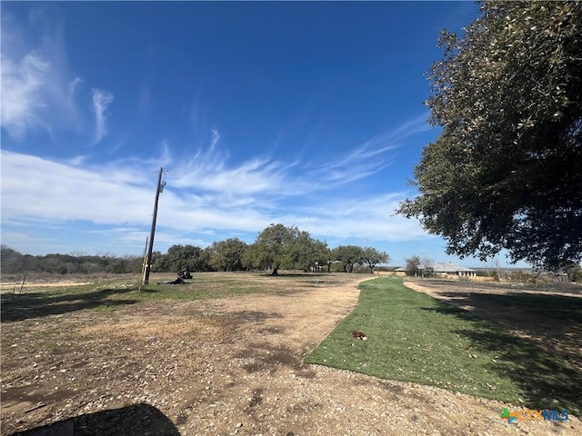 view of yard with a rural view