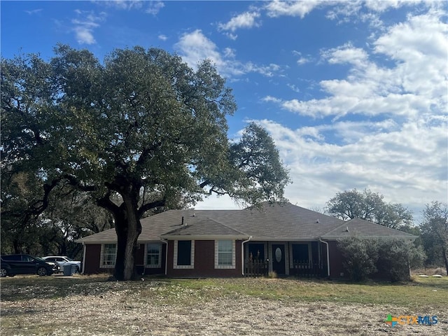 view of single story home