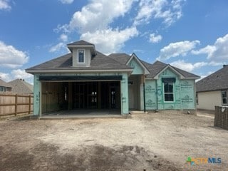 view of unfinished property