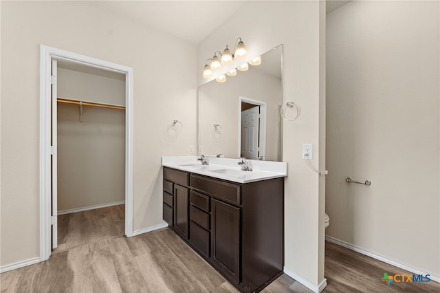 2503 Pintail Loop, Copperas Cove, TX 76522 - full bath featuring wood finished floors, double vanity, and a spacious closet
