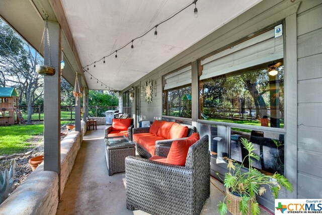 view of patio / terrace featuring outdoor lounge area