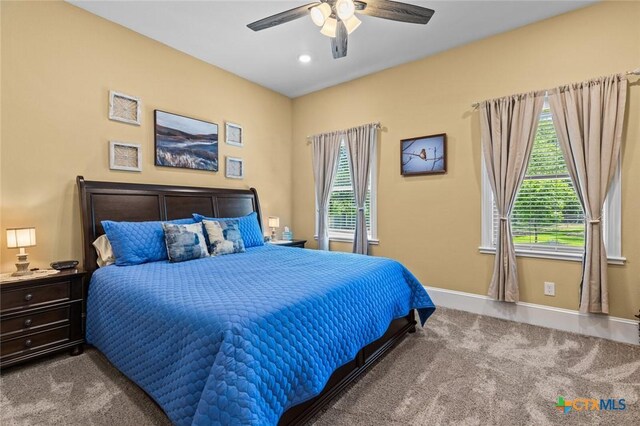 1605 Altavista Loop, Temple, TX 76502 - bedroom featuring carpet flooring, a ceiling fan, and baseboards