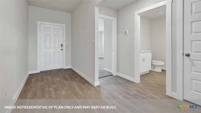 entrance foyer with light hardwood / wood-style flooring