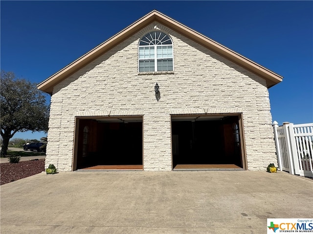 view of garage