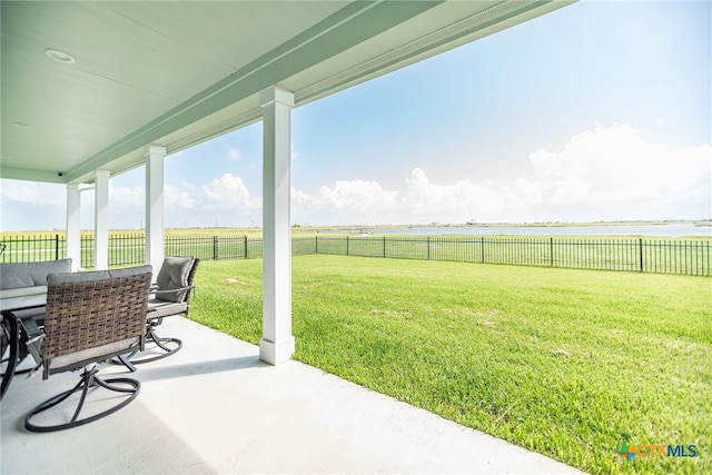 view of yard featuring a patio and a rural view