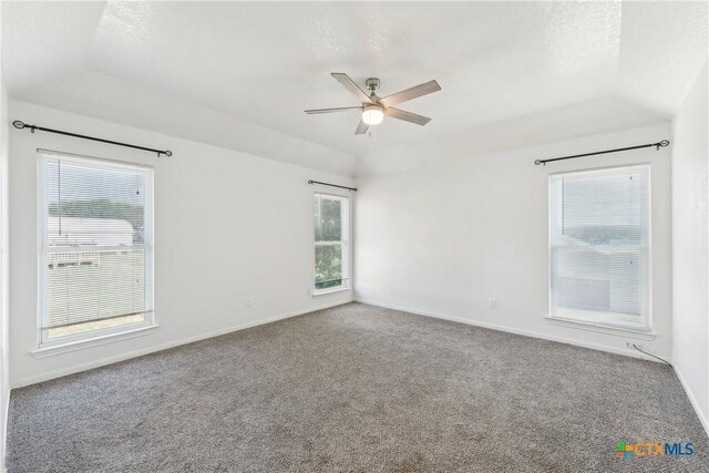 3400 Sally Cir, Kempner, TX 76539 - carpeted empty room featuring a ceiling fan, baseboards, and lofted ceiling