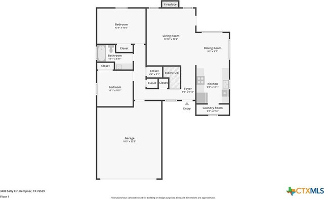 3400 Sally Cir, Kempner, TX 76539 - floor plan / room layout