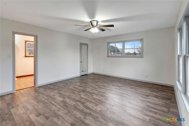 2901 Lone Tree Rd, Victoria, TX 77901 - spare room featuring a ceiling fan and wood finished floors