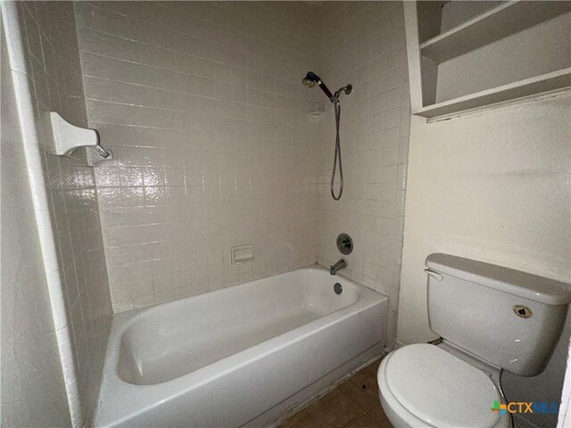 1612 Tanglewood Dr, Harker Heights, TX 76548 - bathroom featuring toilet, shower / bathtub combination, and tile patterned flooring