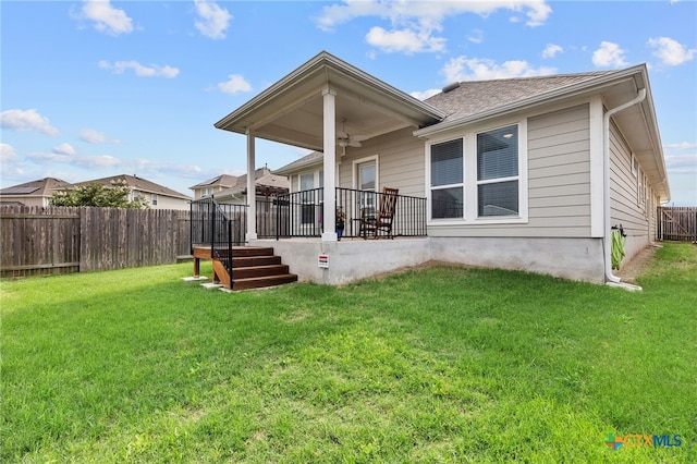 232 Gaida Loop, Georgetown, TX 78628 - back of house with a ceiling fan and central air condition unit