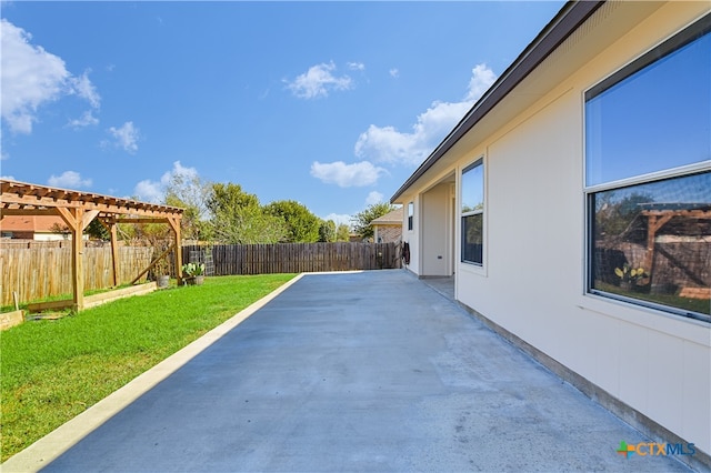 view of patio / terrace featuring a pergola