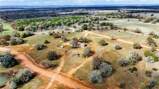 bird's eye view with a rural view