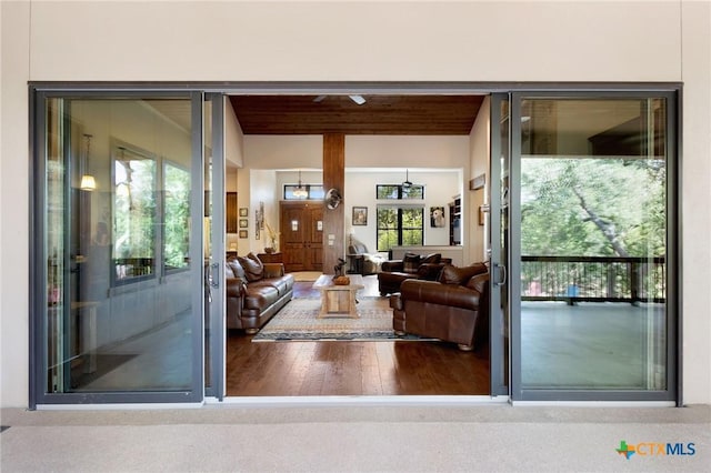 1204 Salt Lick Dr, New Braunfels, TX 78132 - living room with wood finished floors