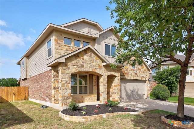 18420 Blush Rose Rd, Pflugerville, TX 78660 - view of front of property featuring stone siding and concrete driveway