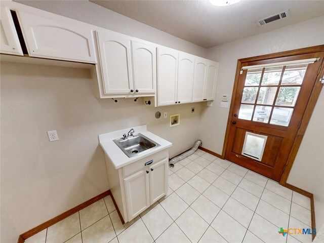 1260 Great Oaks Dr, Salado, TX 76571 - washroom featuring electric dryer hookup, hookup for a washing machine, cabinet space, and hookup for a gas dryer