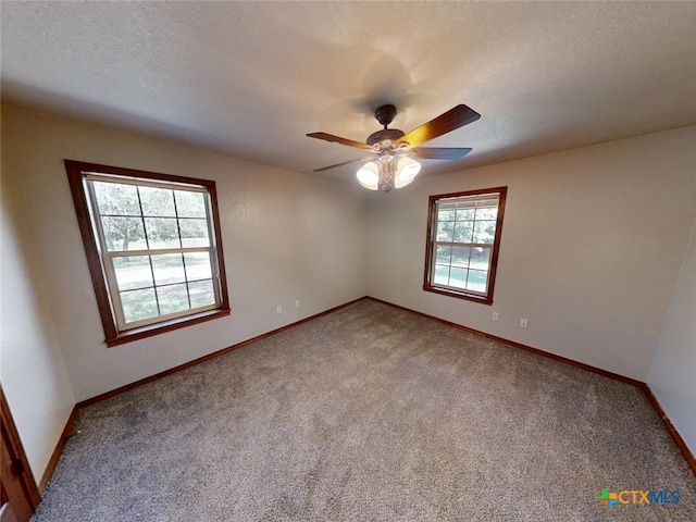 1260 Great Oaks Dr, Salado, TX 76571 - carpeted empty room featuring a ceiling fan and a textured ceiling