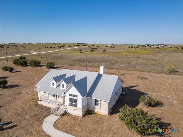 bird's eye view with a rural view