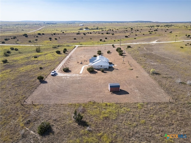 drone / aerial view with a rural view