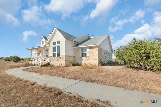 view of front of property with a porch