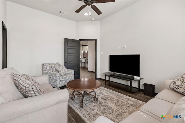 8306 Callahan Dr, Killeen, TX 76542 - living room with a ceiling fan and baseboards