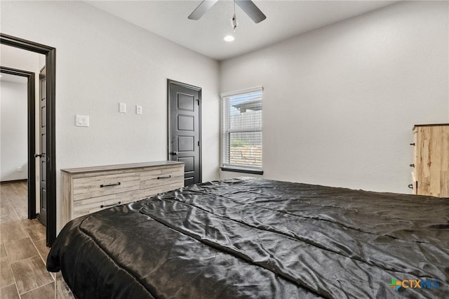 8306 Callahan Dr, Killeen, TX 76542 - bedroom featuring wood finished floors and ceiling fan